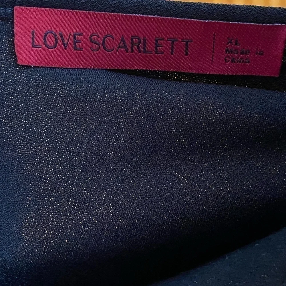 NWT Women's Love Scarlett Top Black Pearls Size XL